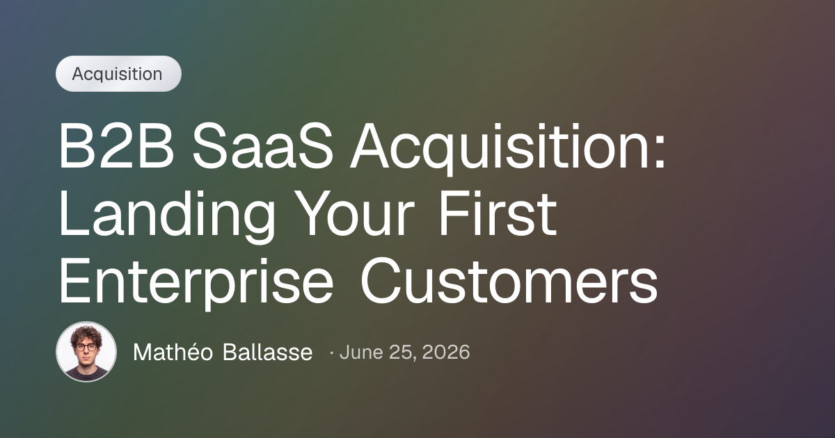 B2B SaaS Acquisition: Landing Your First Enterprise Customers