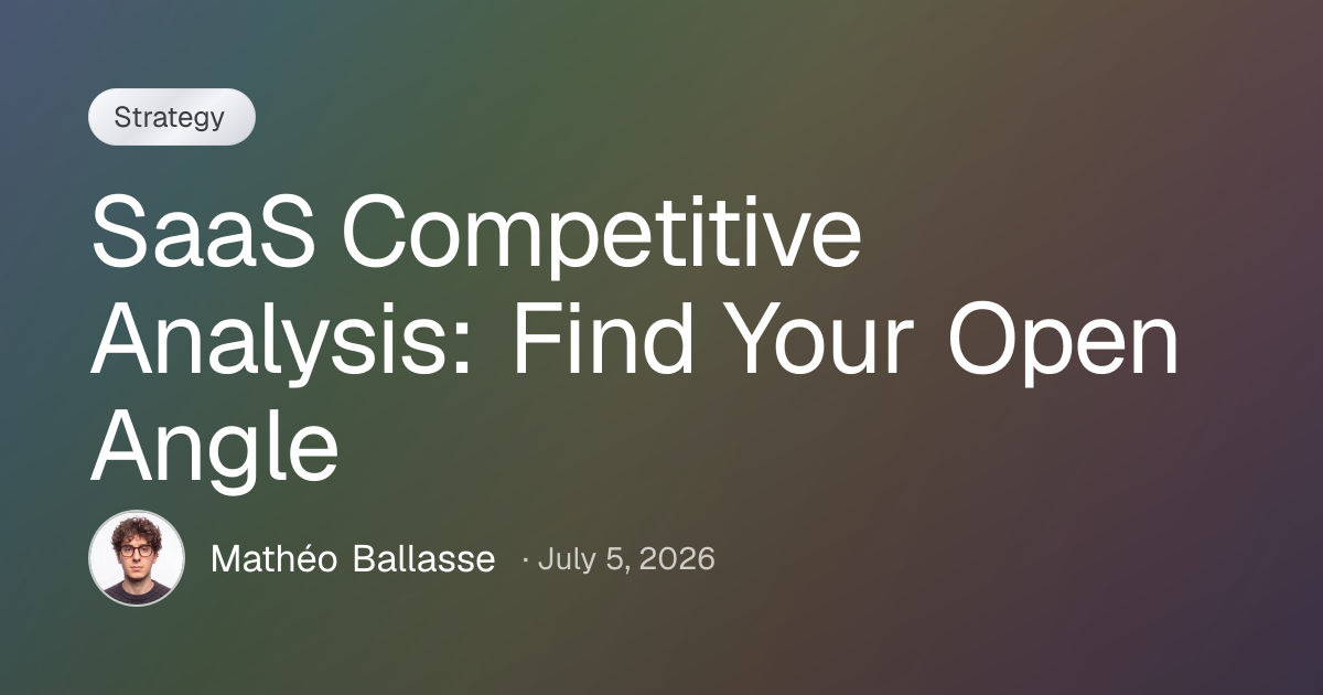 SaaS Competitive Analysis: Find Your Open Angle
