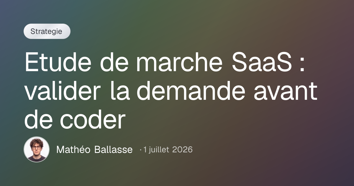 Etude de marche SaaS : valider la demande avant de coder