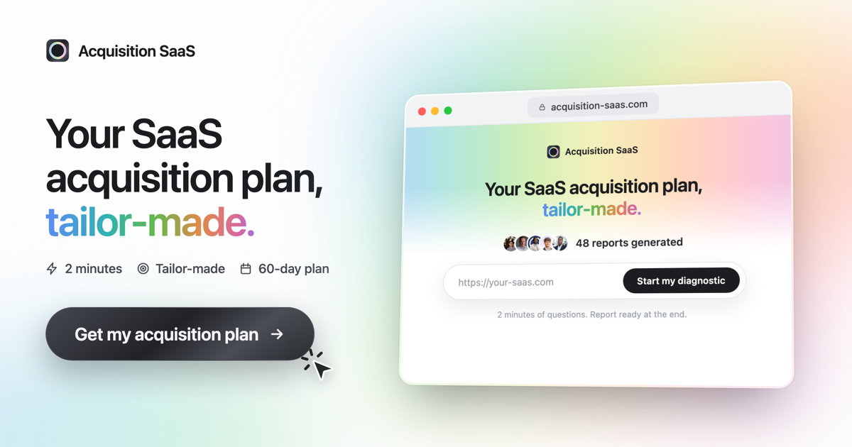 Acquisition SaaS — 官网预览图